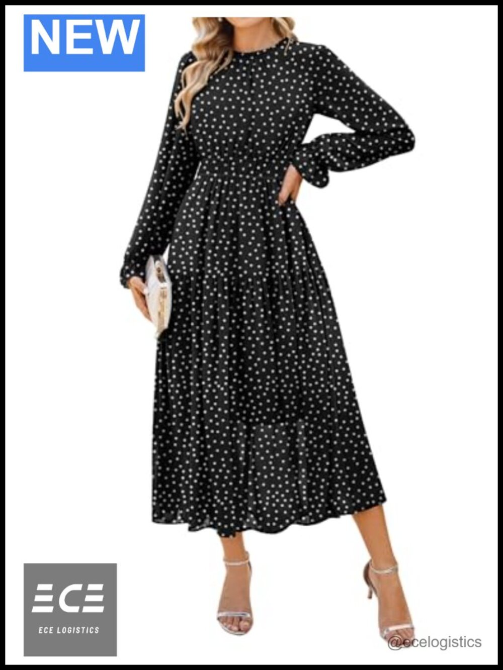 GRACE KARIN Women's Floral Long Sleeve Fall Wedding Guest Maxi Dress